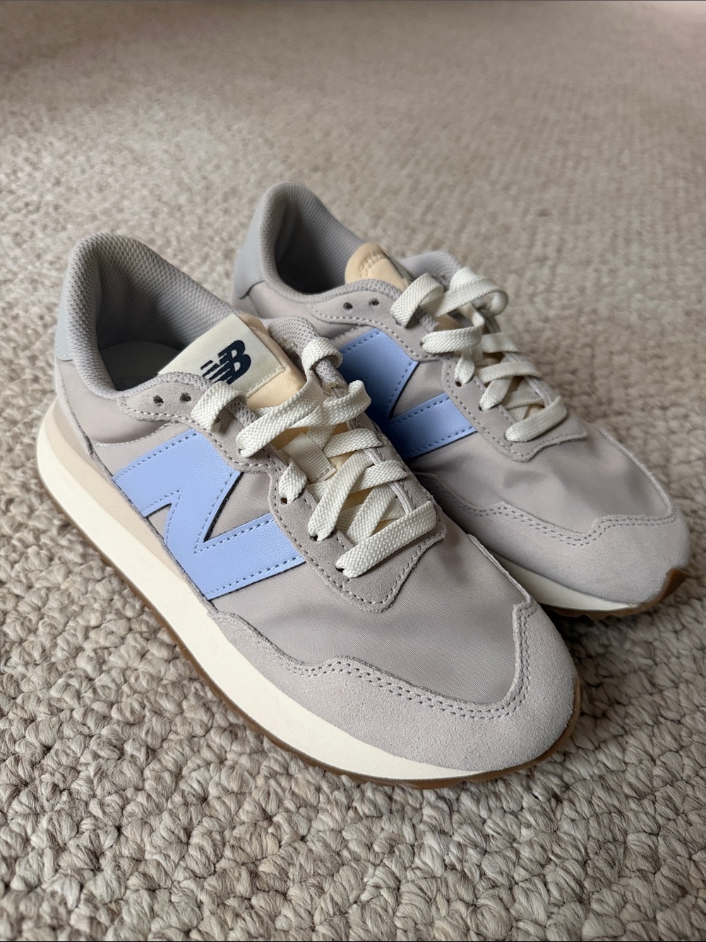 New Balance Women’s Sneakers in Light Purple and Gray with Cream Soles
